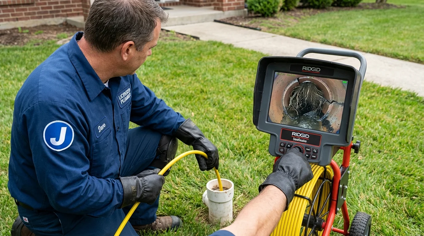 Sewer camera inspection being performed by Johns Plumbing LLC in Shelter Island